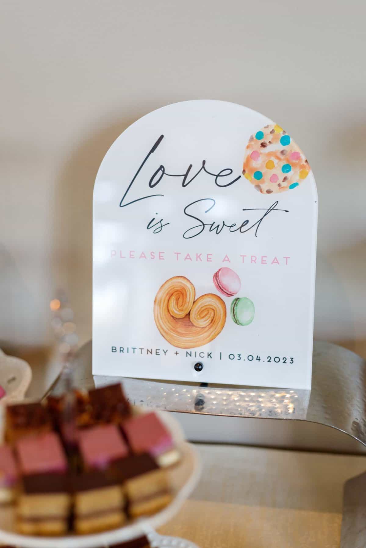 Love is Sweet candy station sign