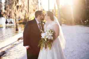 Bride and groom portraits at Paradise Cove Orlando