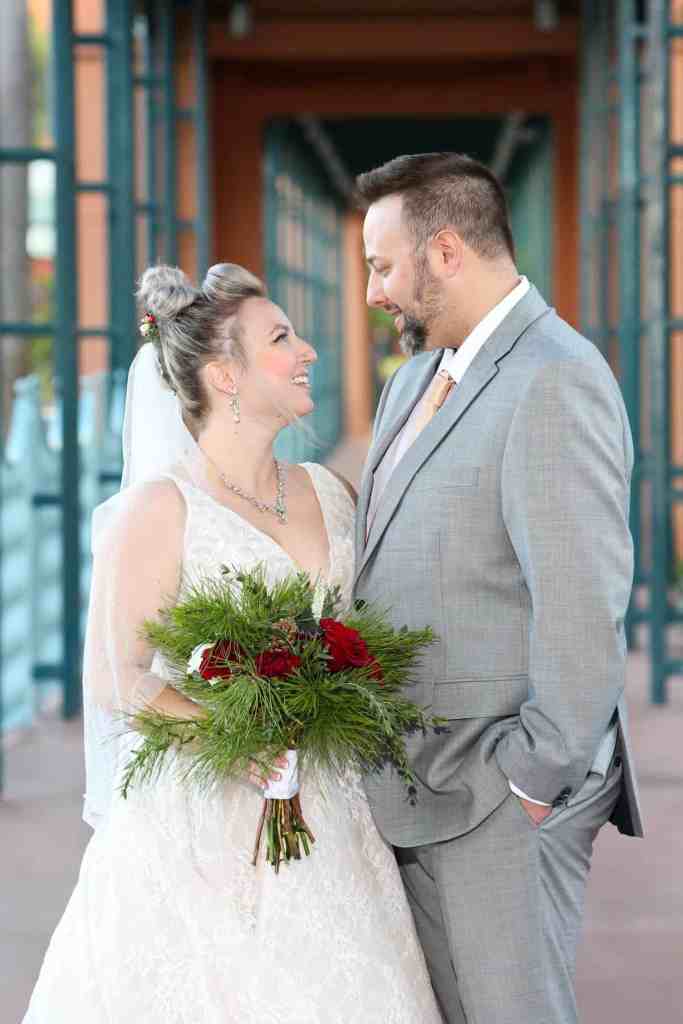 Bride and groom portraits at the WDW Swan and Dolphin Resort