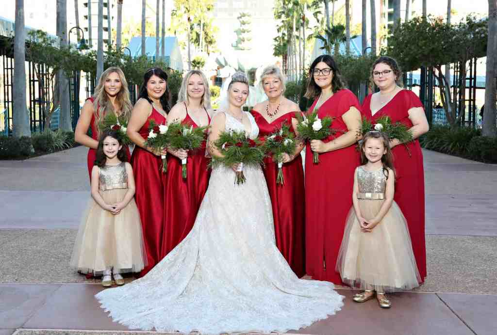 Bride and bridesmaids