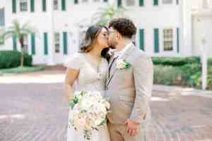 Bride and groom portraits at Cypress Grove Estate House - Wedding planned and coordinated by Just Marry!