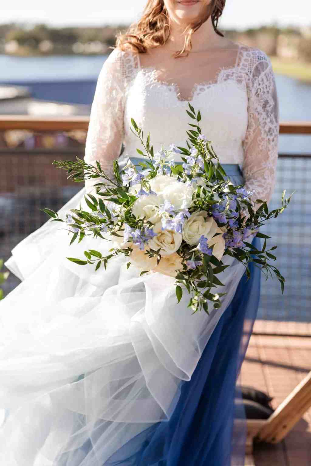 Light Blue Wedding Dress | Samantha and Kevin at Paddlefish Disney ...