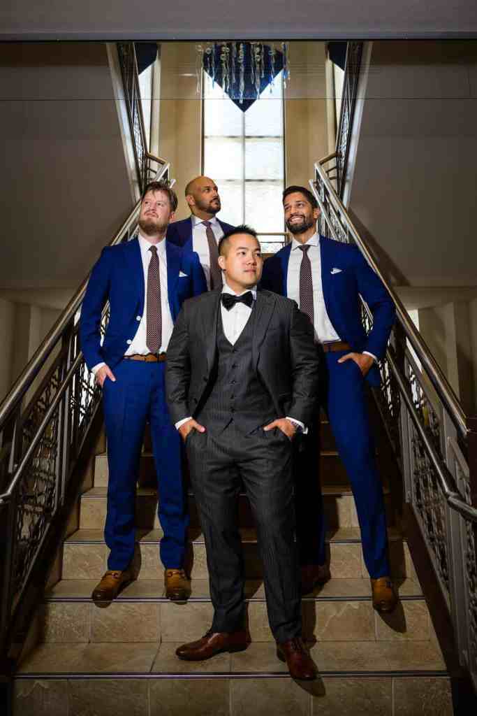 Groom and groomsmen portrait