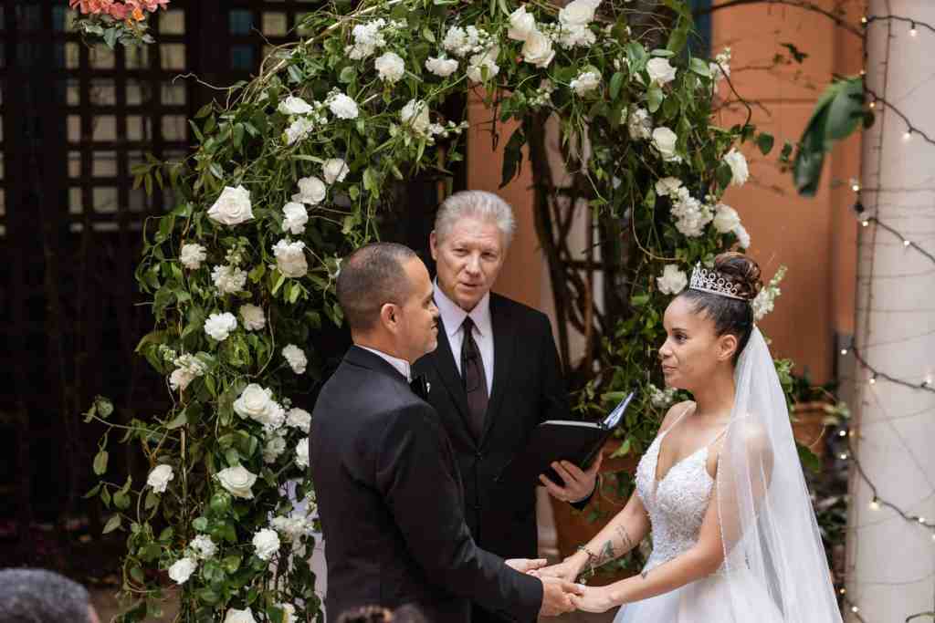 West Courtyard wedding ceremony at the WDW Swan Resort