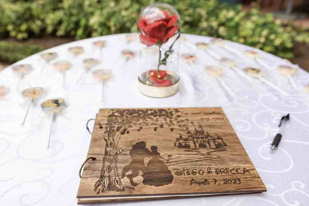 Custom Beauty and the Beast themed guest book