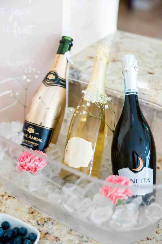 Bottles of champagne on ice