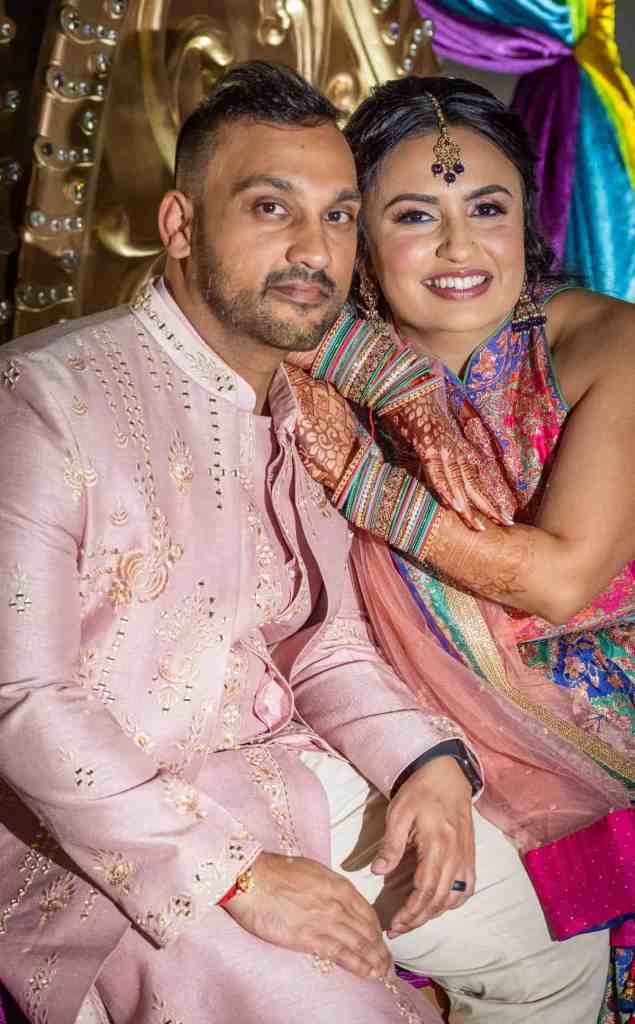 Indian bride and groom wedding portraits
