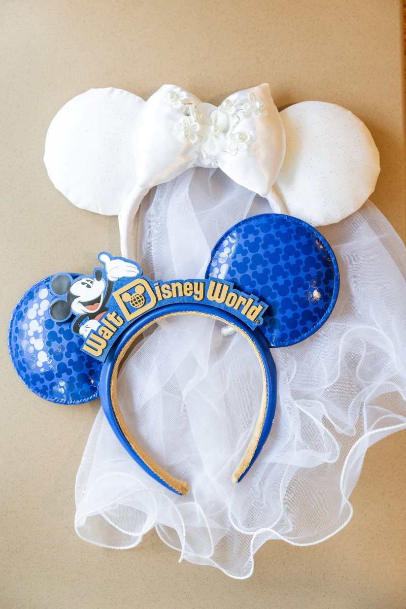 Bride and groom Mickey and Minnie ears