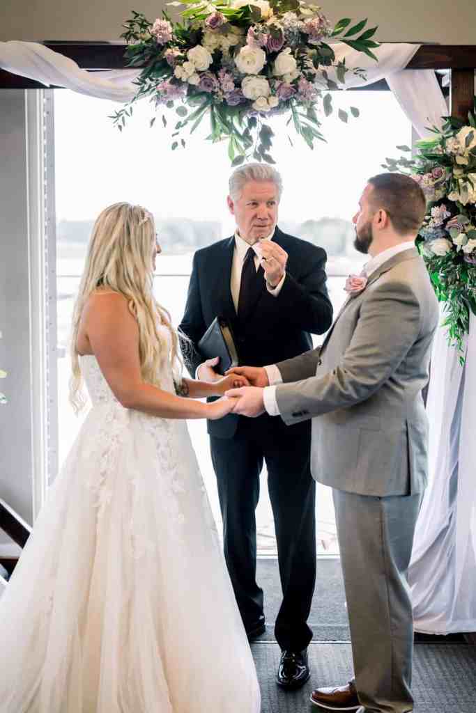 Indoor wedding ceremony at Paddlefish Disney Springs