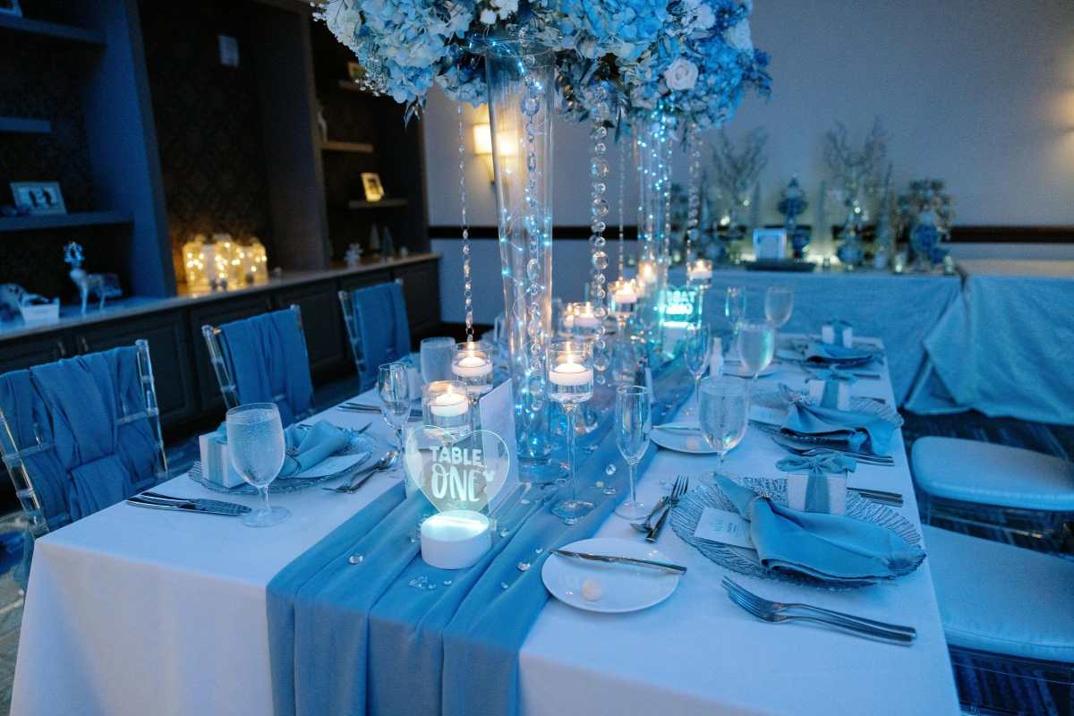 A Winter Wonderland wedding reception