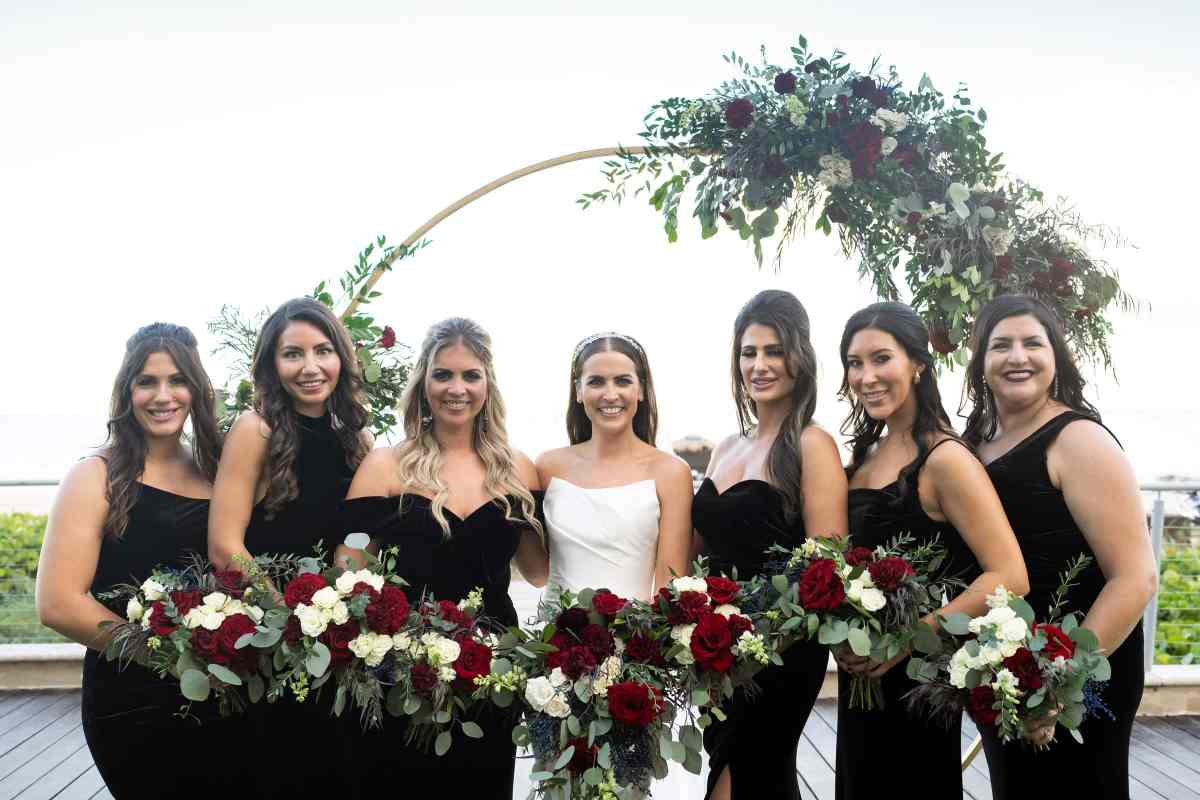 Bride and bridesmaids