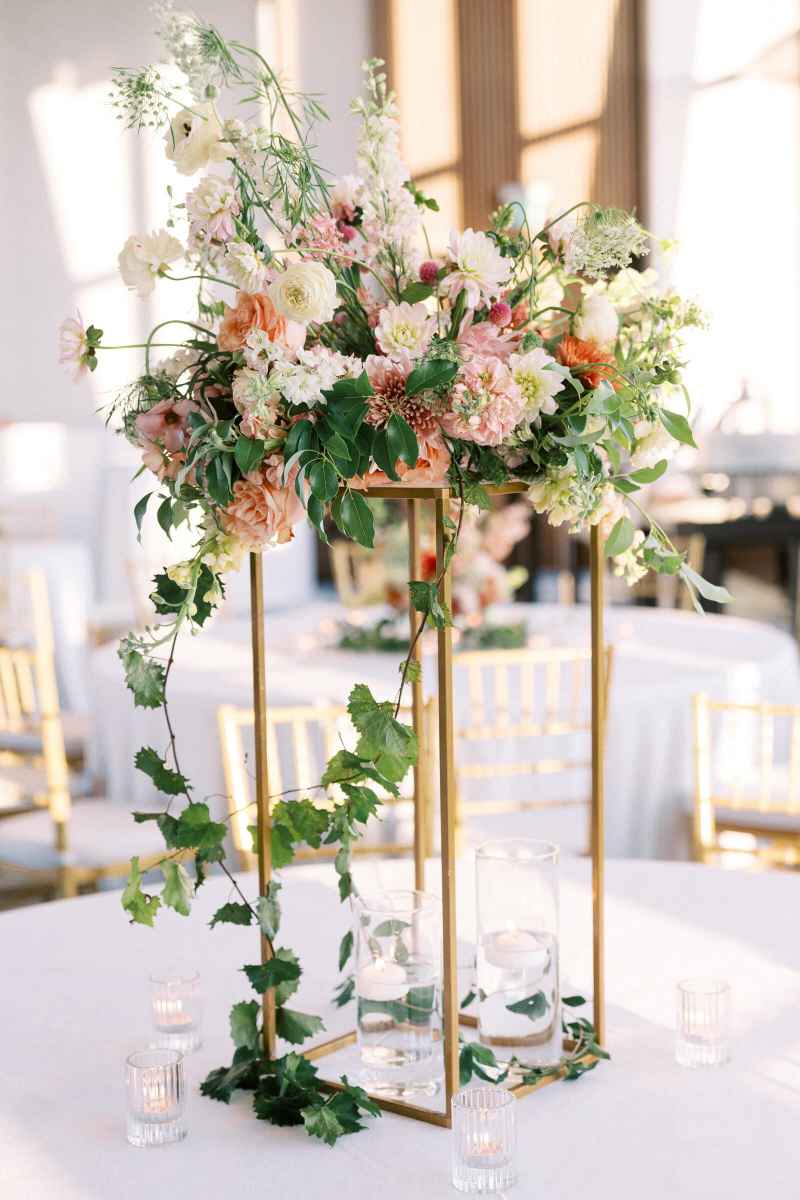 Organically arranged wildflower centerpiece