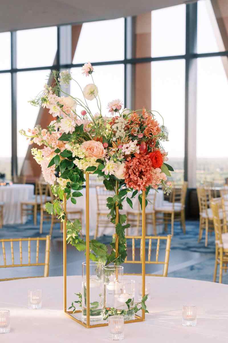Organically arranged wildflower centerpiece