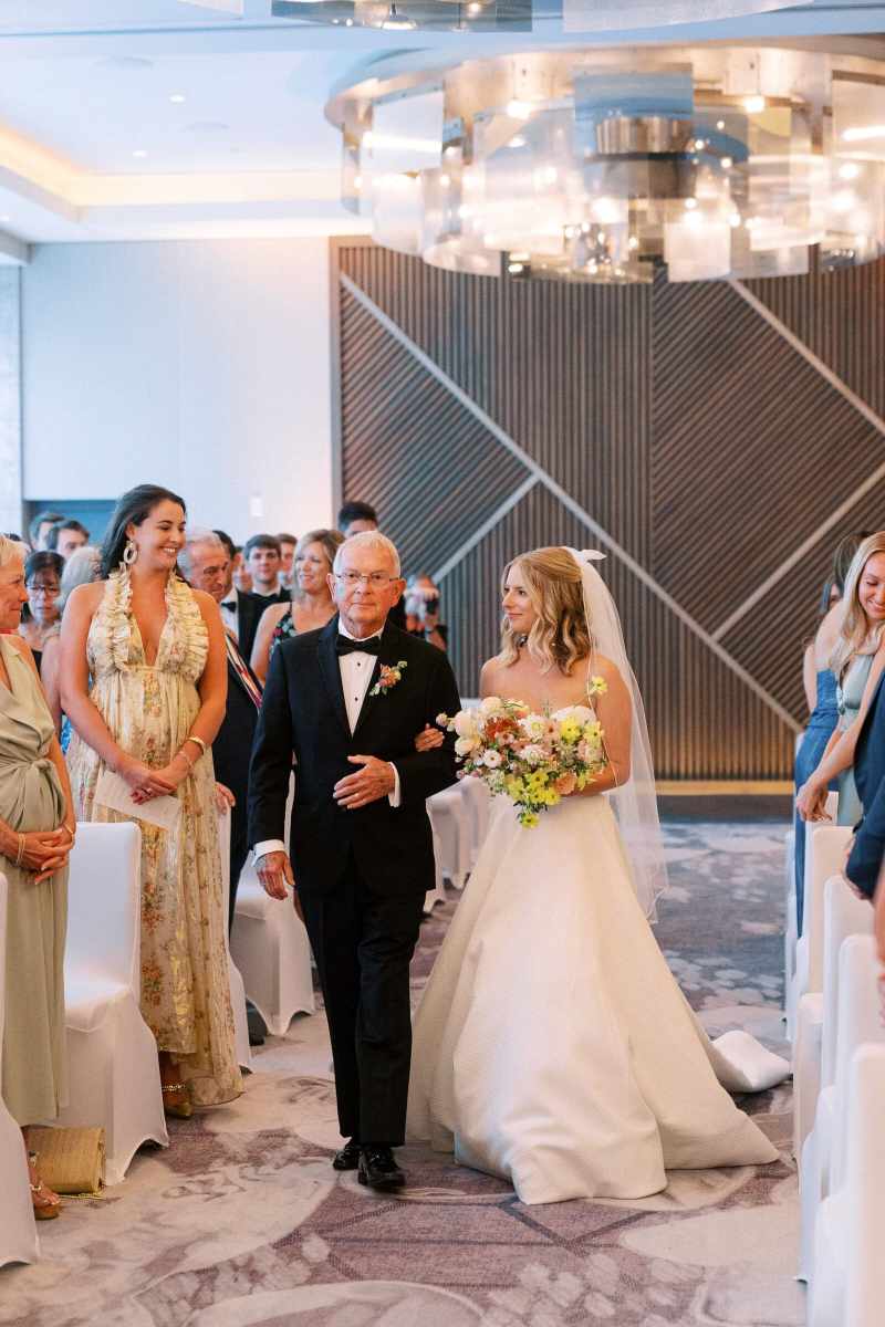 Bride processing up the aisle