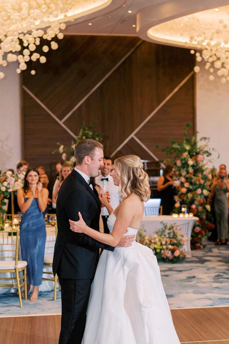 Bride and groom's first dance in the Vue Ballroom