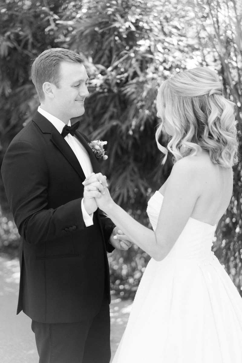 Bride and groom's first look