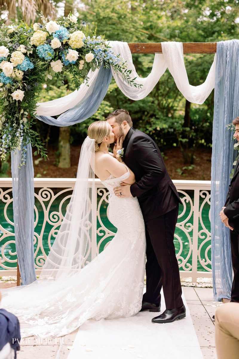 Outdoor wedding ceremony at the Hard Rock Hotel's waterside Grotto