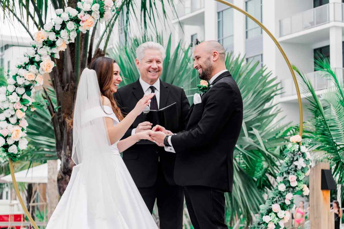 Wedding ceremony at Evermore Resort's Boathouse Lawn