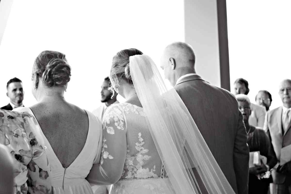Wedding ceremony on the WDW Swan Reserve's Vue Terrace
