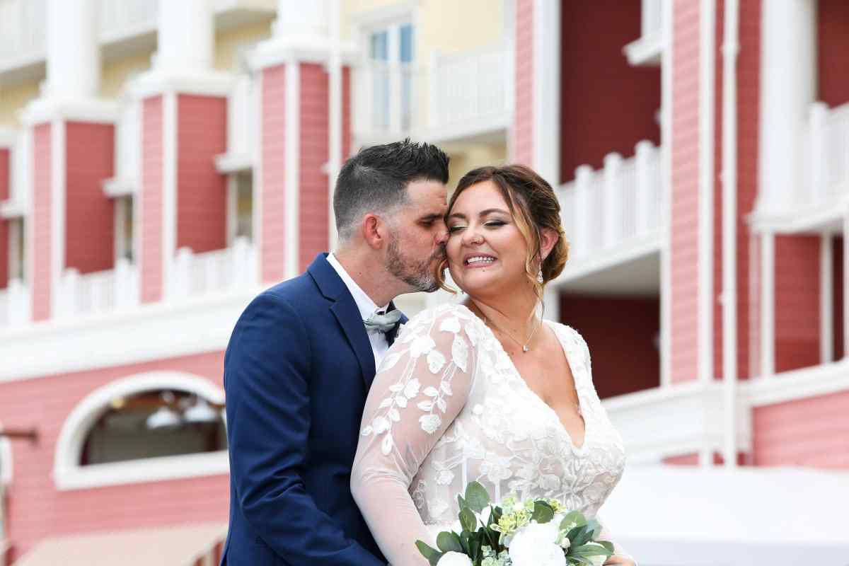 Bride and groom portraits around the WDW Swan Reserve and Disney's Boardwalk