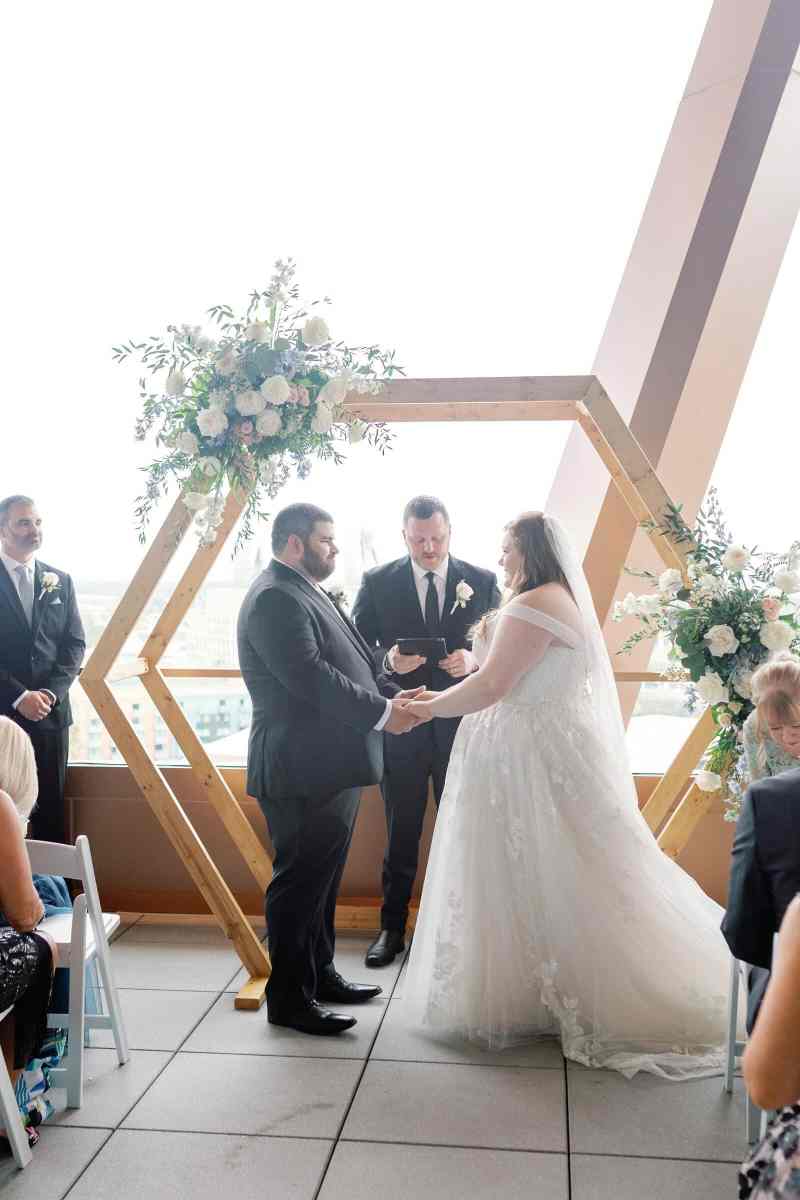 Balcony wedding on the WDW Swan Reserve's Vue Terrace