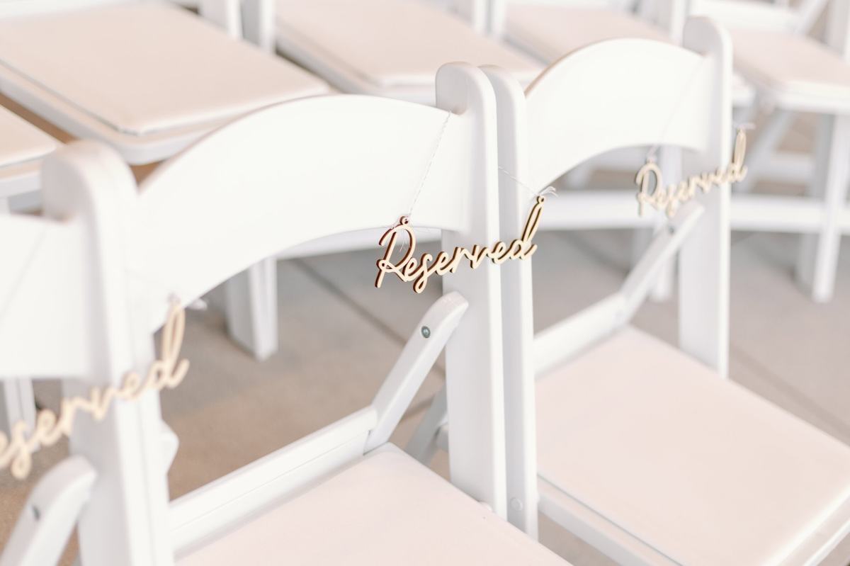 Gold reserved seating sign