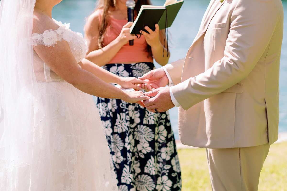 Wedding ceremony at the Hard Rock Hotel's grotto