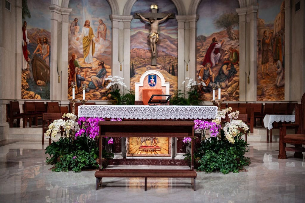 Church wedding ceremony at St James Cathedral in Orlando