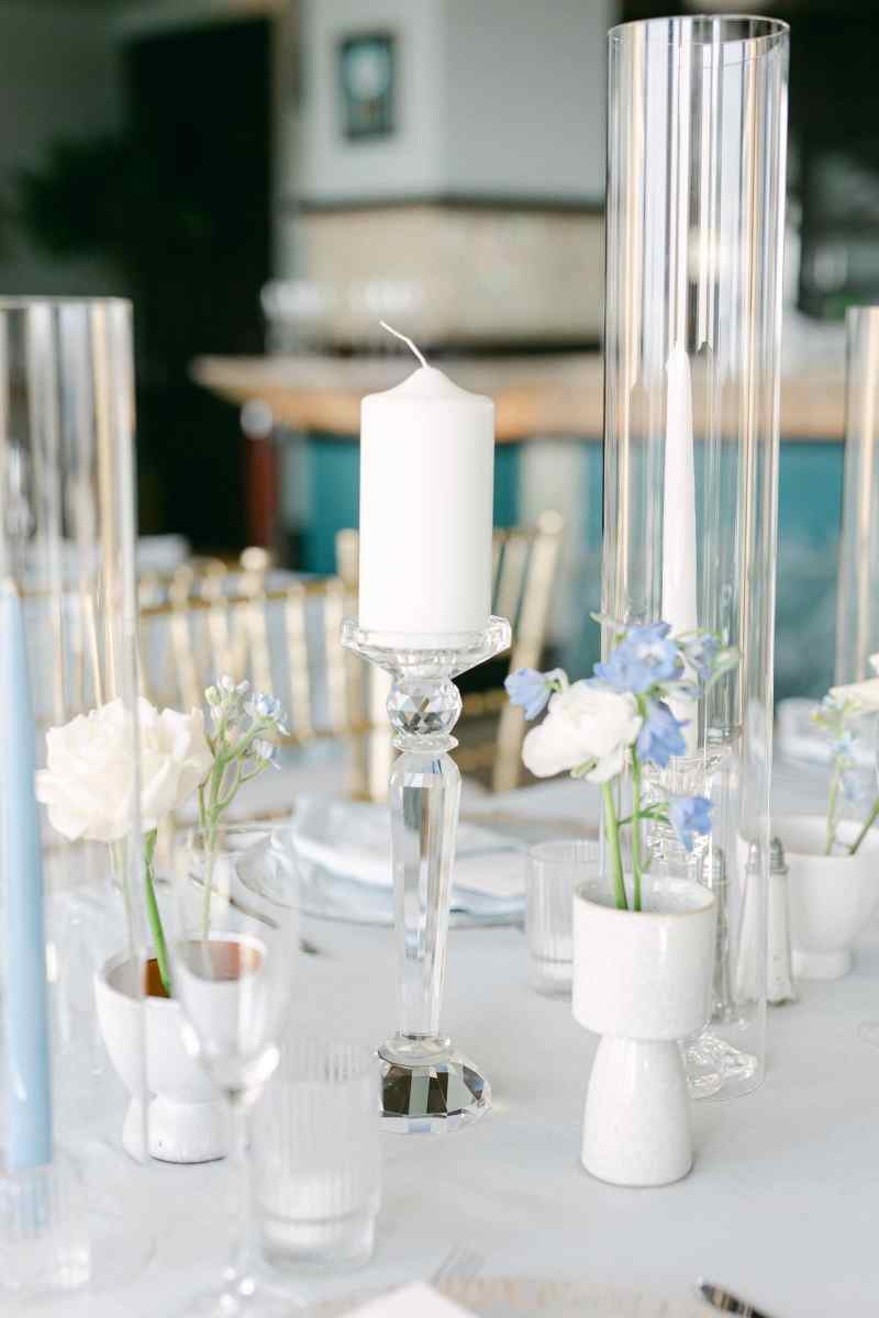 Soft blue wedding reception at Reunion Resort