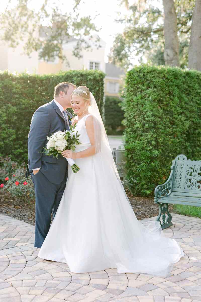 Bride and groom wedding portraits around Reunion Resort