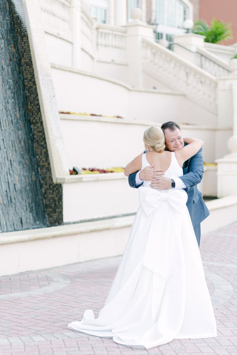 Bride and groom's first look at Reunion Resort