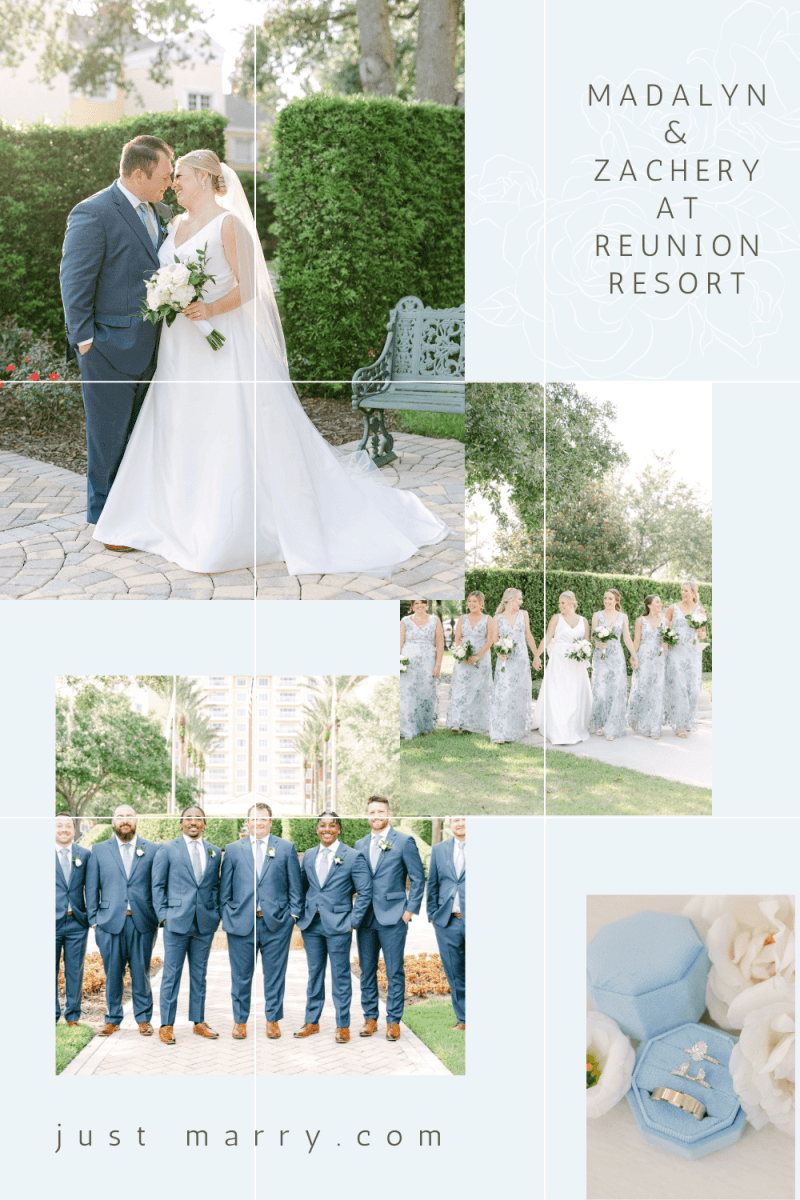 Soft blue wedding theme at Reunion Resort Pinterest Pin