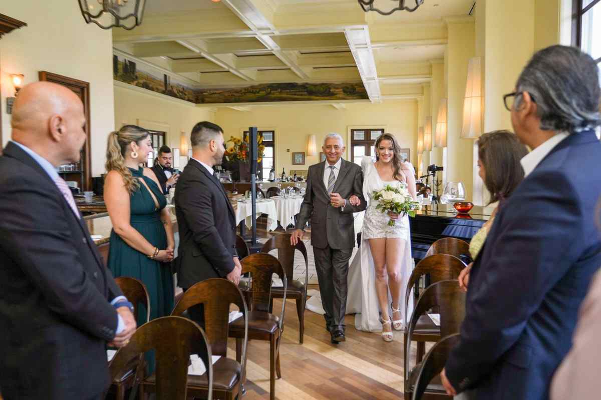 Indoor ceremony at BiCE Ristorante