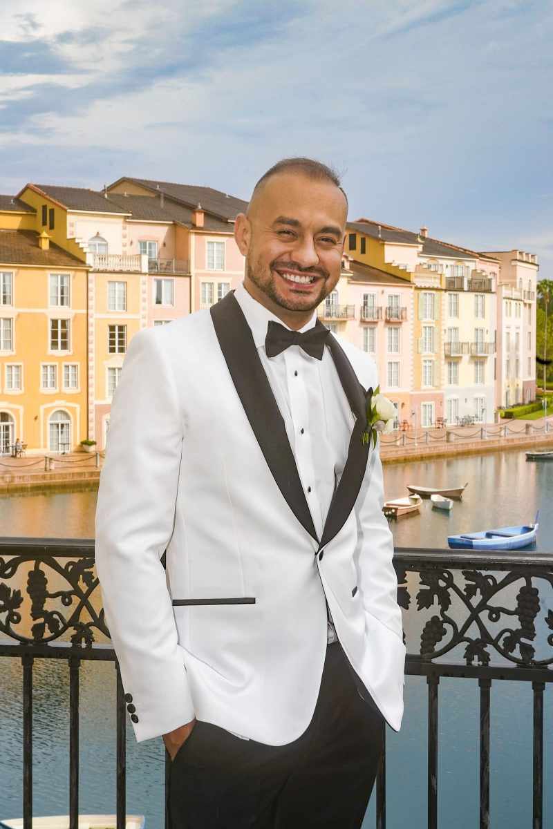 Groom portraits around the Loews Portofino Bay Hotel