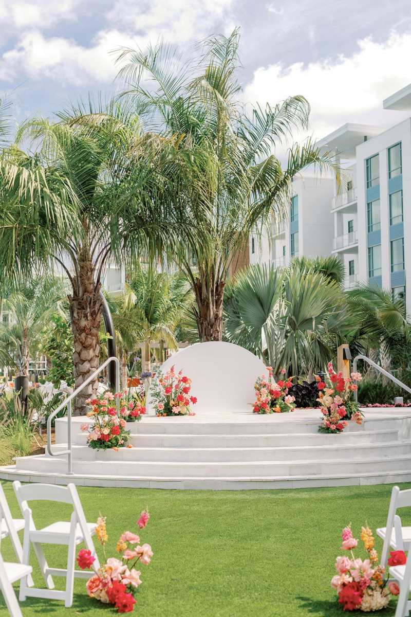 Outdoor ceremony on Evermore Orlando Resort's Boathouse Lawn
