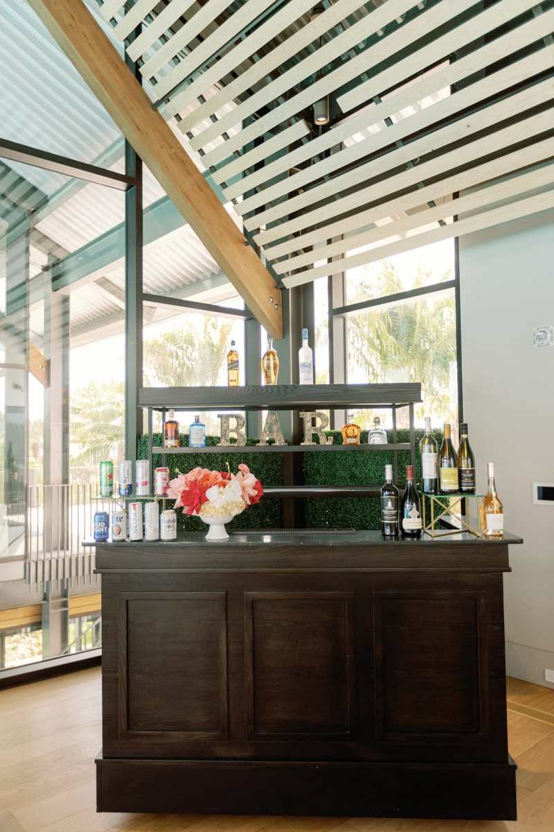 Bar set up in the Boathouse