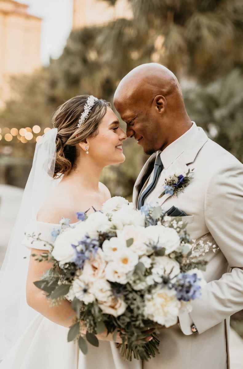 Bride and groom portraits around the Wyndham Grand Orlando Resort Bonnet Creek