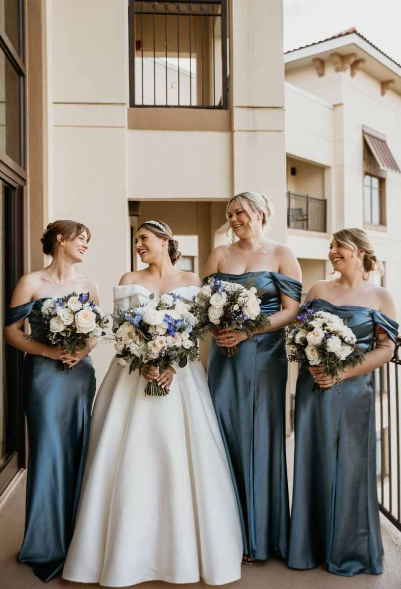 Bride and her bridesmaids