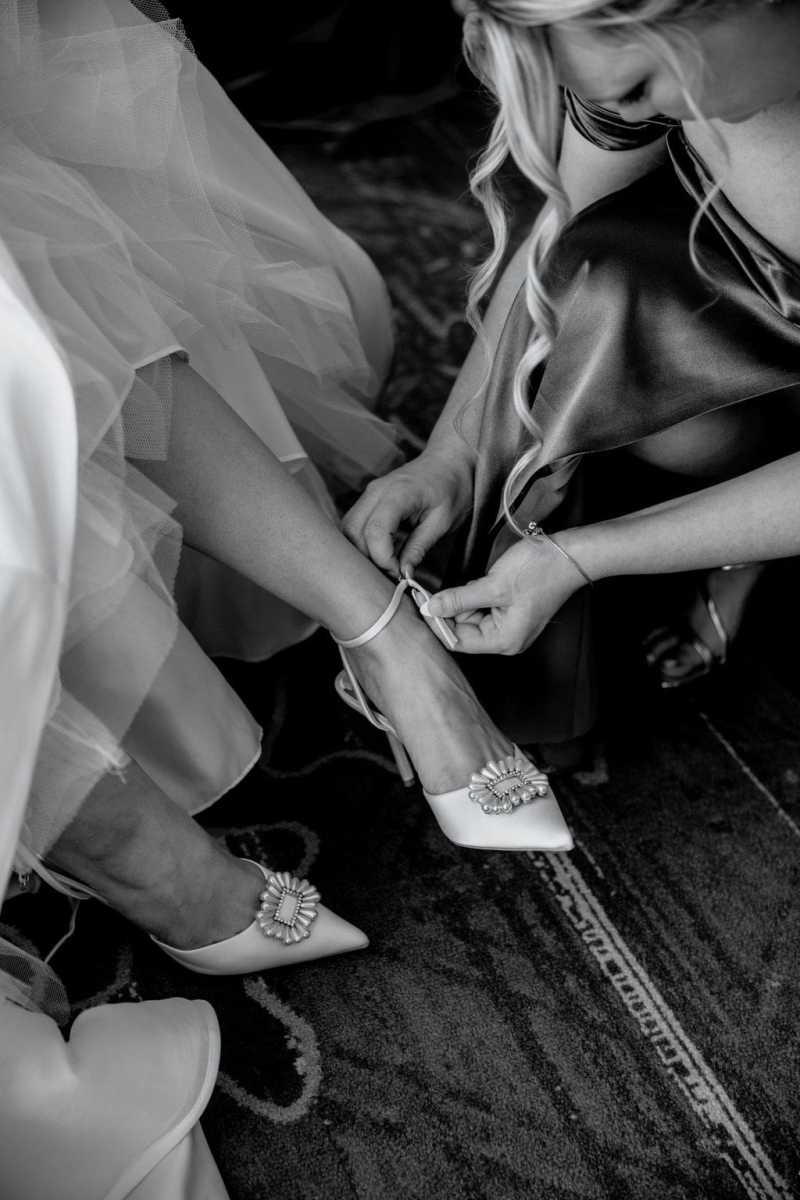 Bride getting ready for the wedding