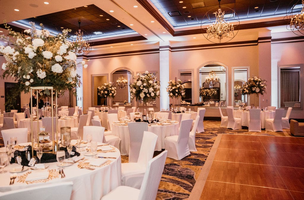 Gold and ivory reception at the Wyndham Grand Orlando Resort Bonnet Creek