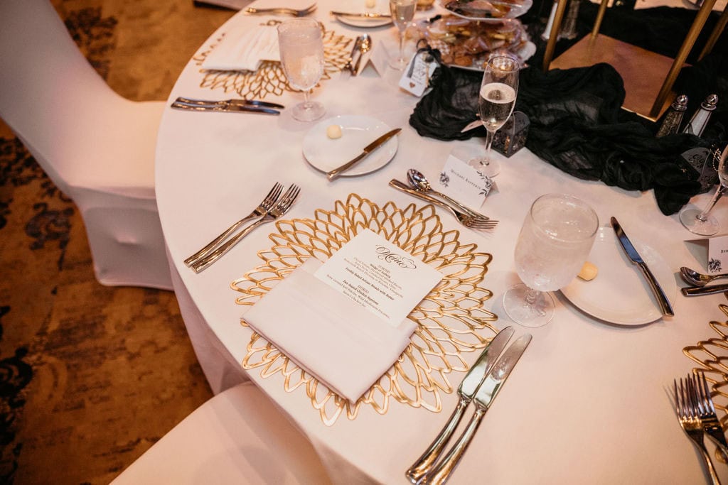 Gold and ivory reception at the Wyndham Grand Orlando Resort Bonnet Creek