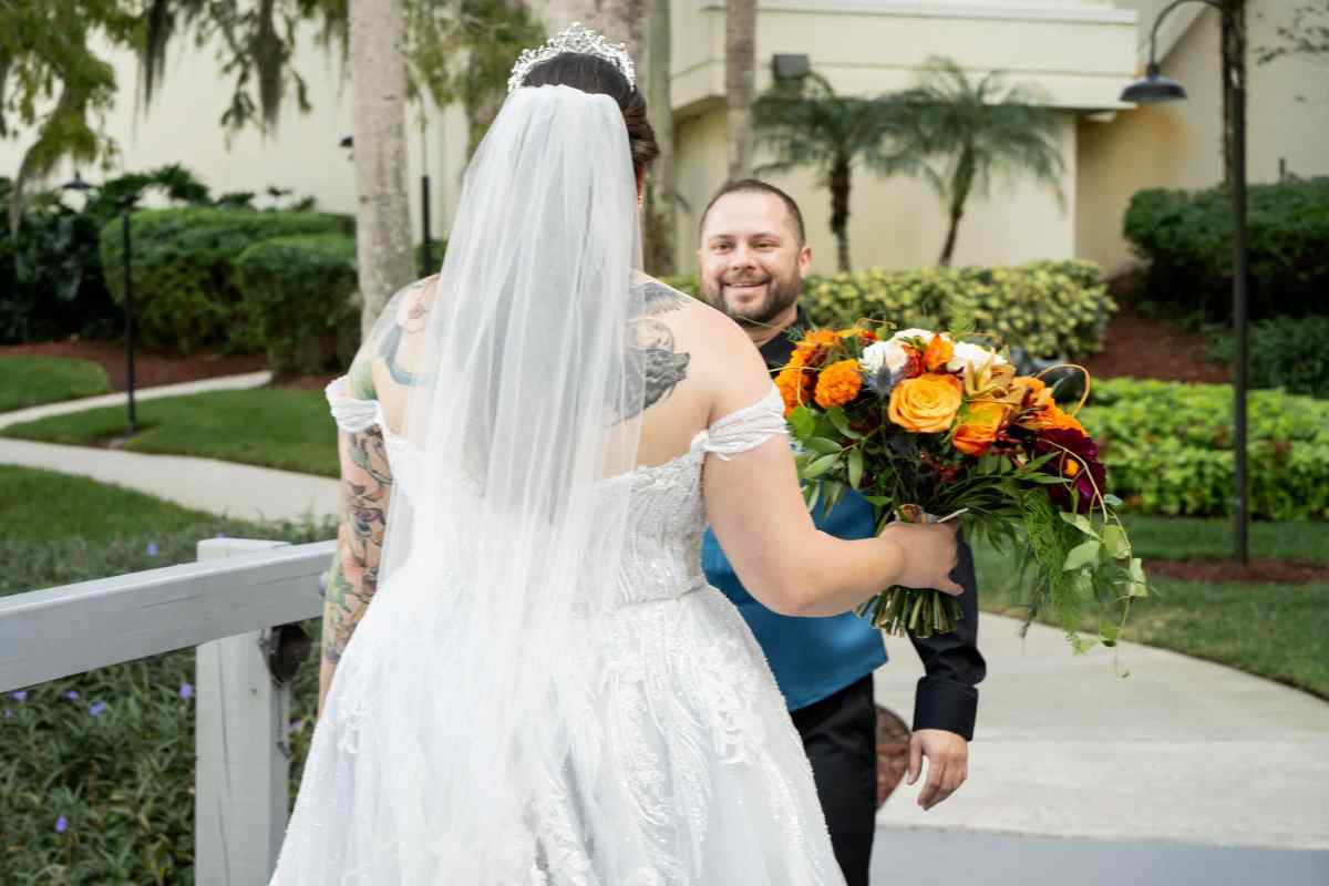 Bride and groom's first look | Hyatt Regency Grand Cypress