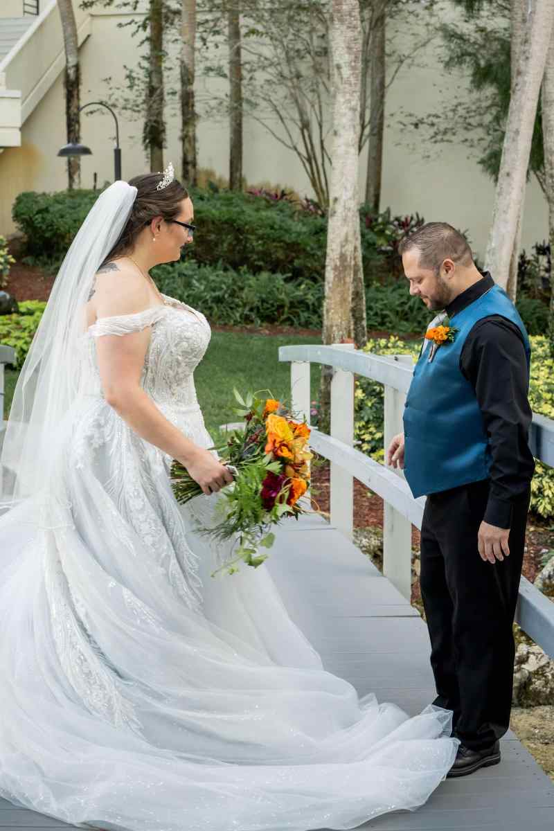 Bride and groom's first look | Hyatt Regency Grand Cypress