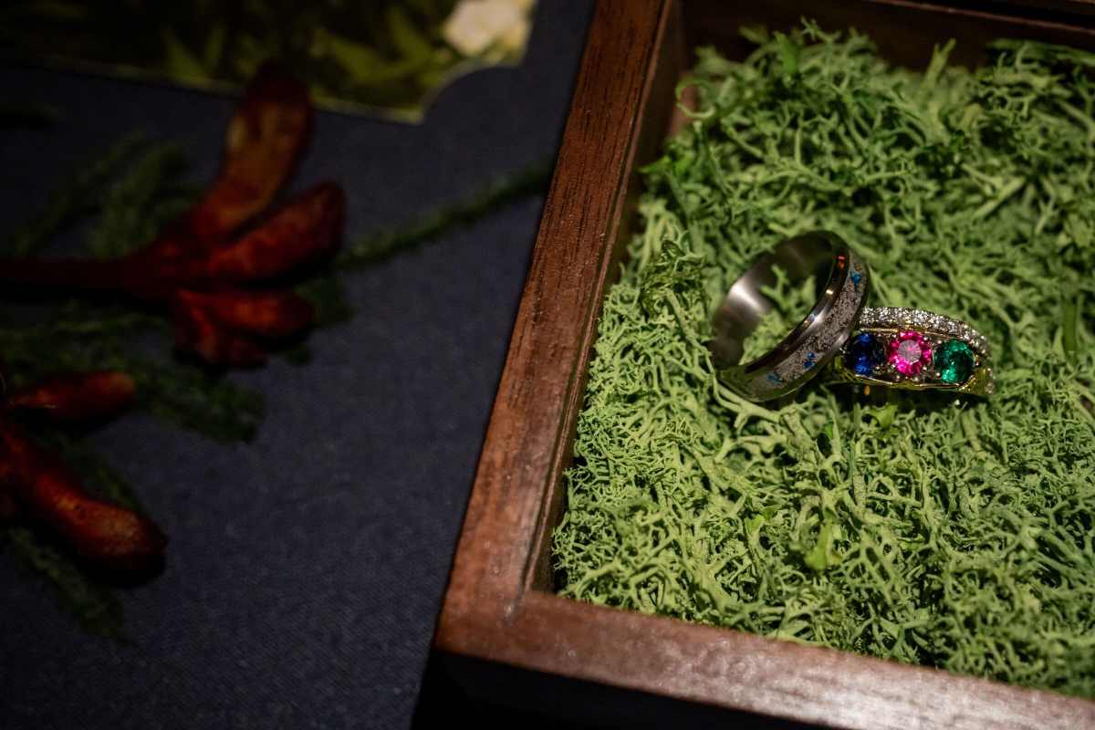 Wedding ring details shot