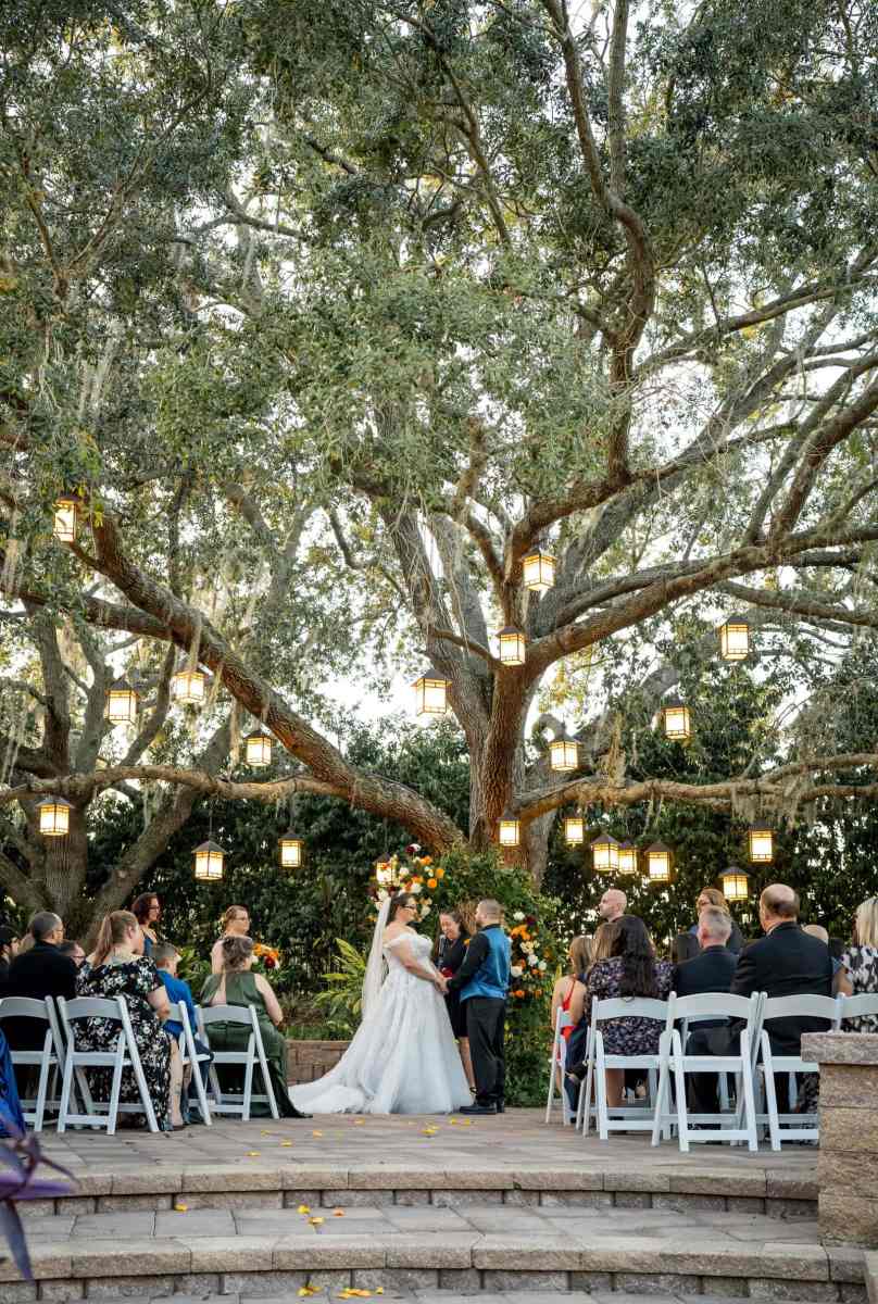 Wedding ceremony on the Hyatt Regency Grand Cypress' Oak Terrace