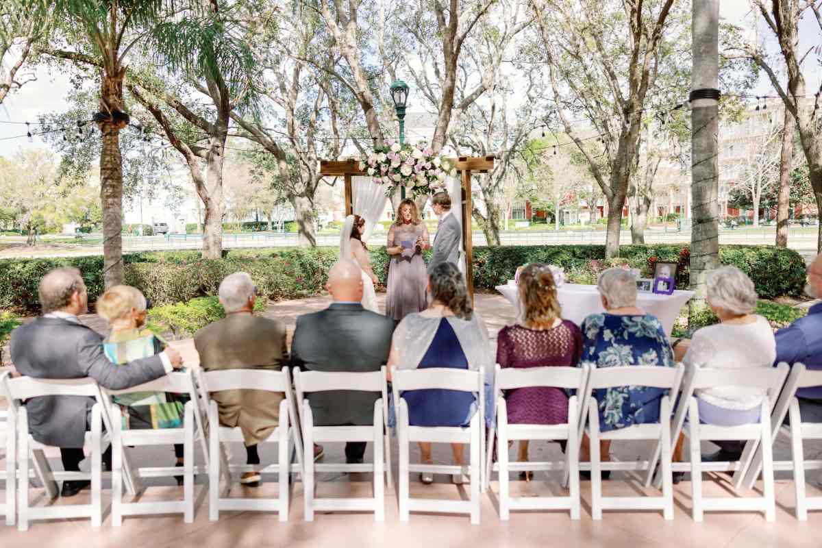 Ceremony on the WDW Swan Resort's Crescent Terrace