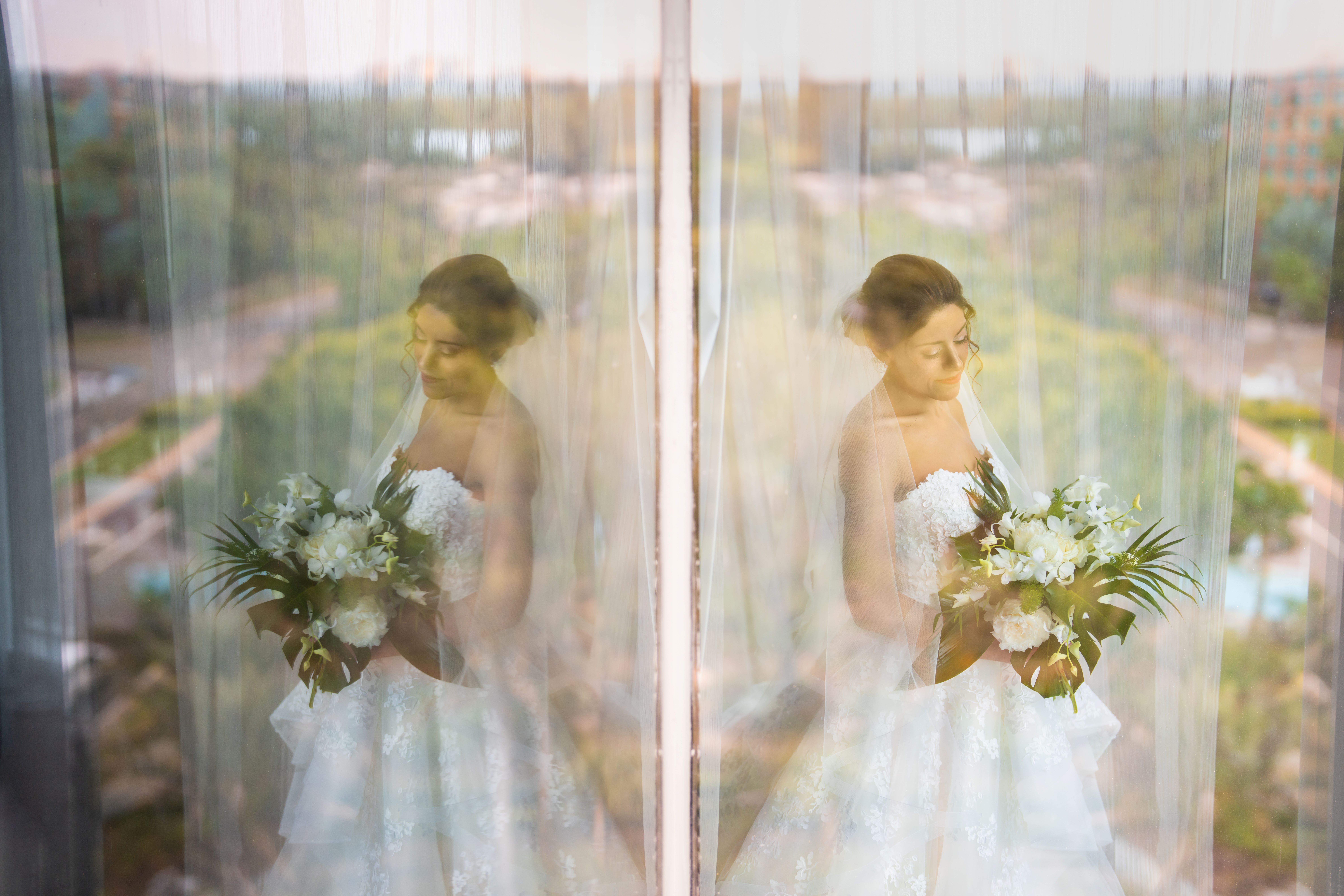 Bridal portraits at the WDW Swan Reserve