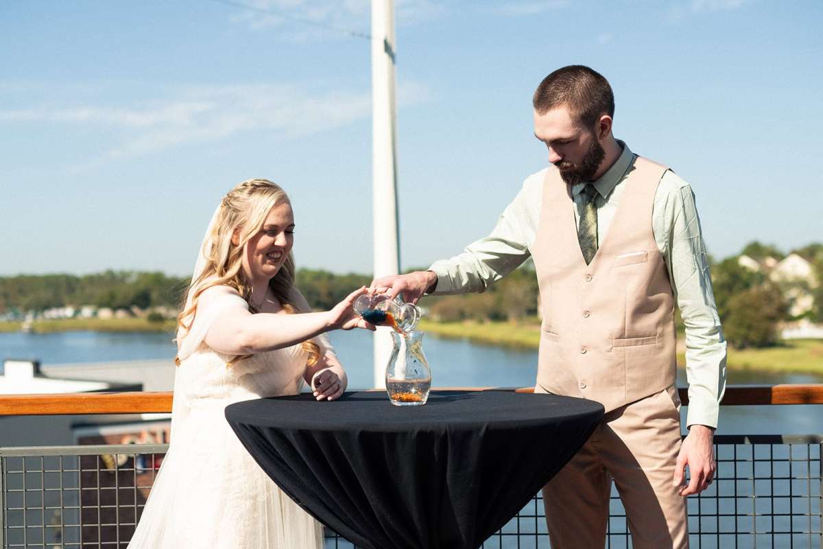 Wedding unity ceremony at Paddlefish Disney Springs