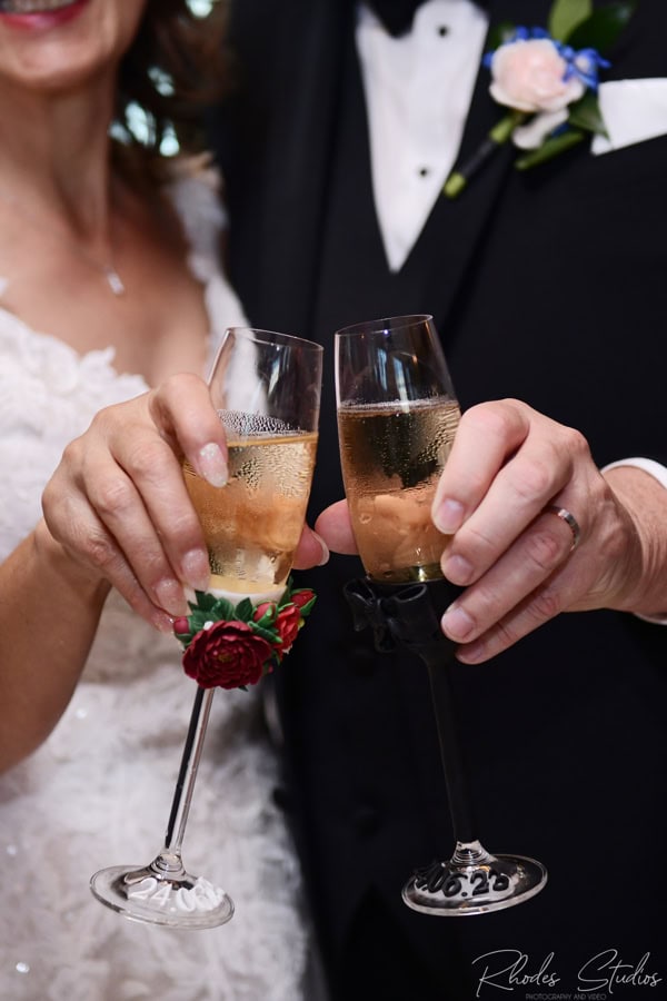 Couple toasting with champagne flutes