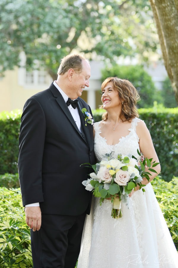 Bride and groom portraits around Reunion Resort